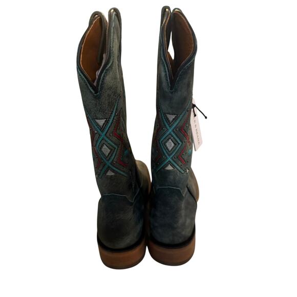 💥 NWT Buck & Brana “Omusa” Boots | Size 11 | Turquoise Distressed Leather 💥 - Picture 4 of 7